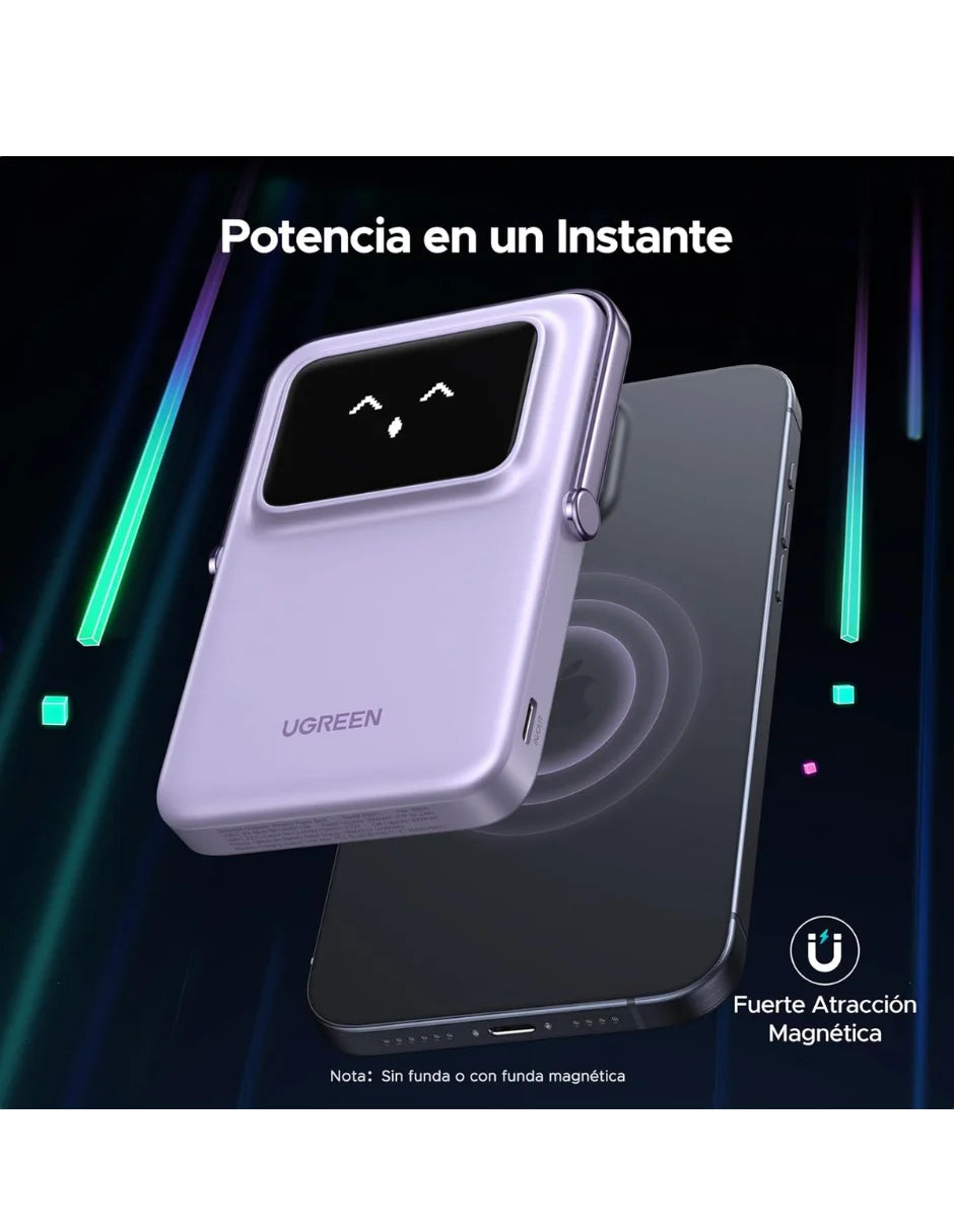 Ugreen MagSafe Mini Power Bank 5000mAh 20W with Purple Display