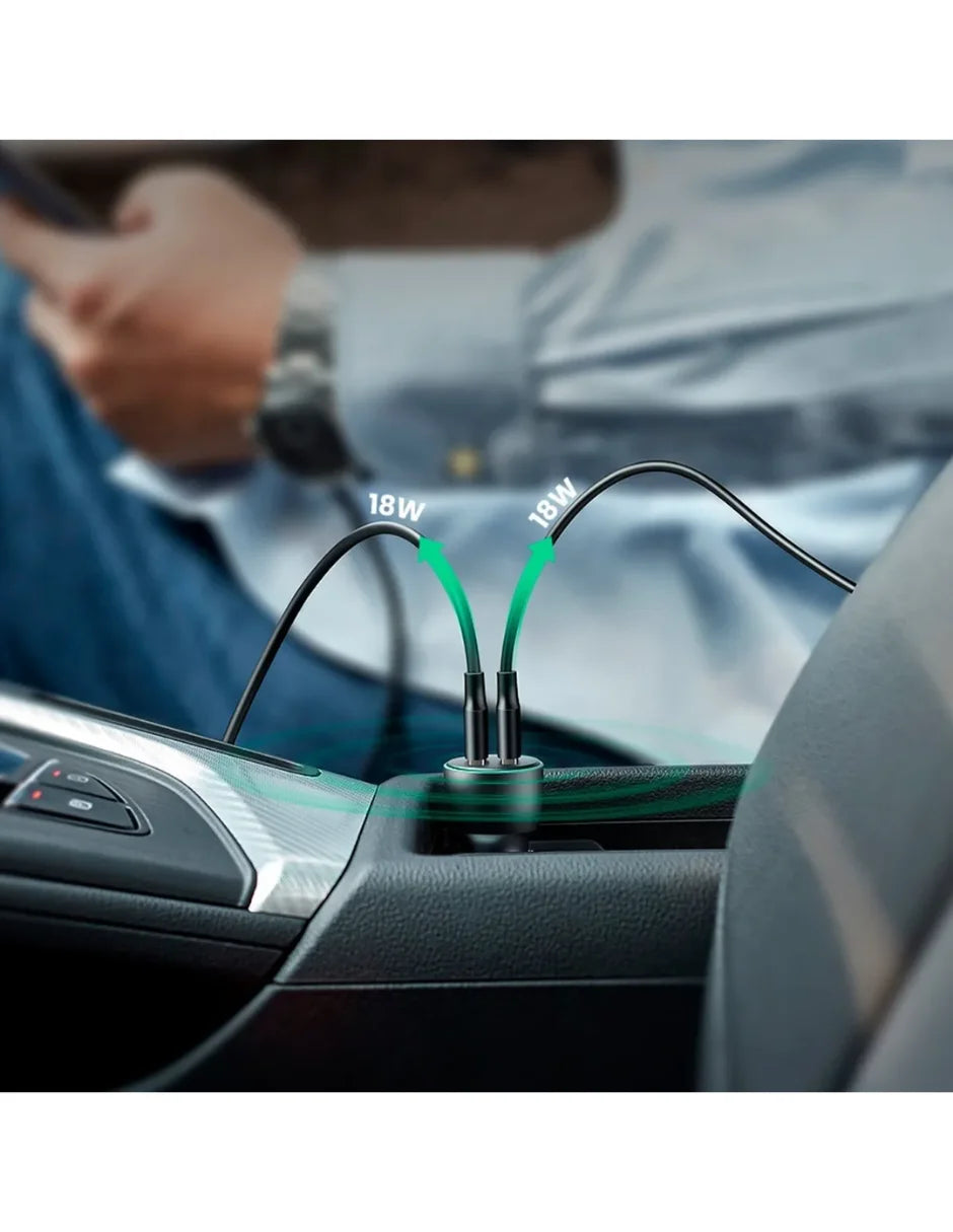 Ugreen 10144 36w Dual Usb-a Qc 3.0 Aluminum Car Charger