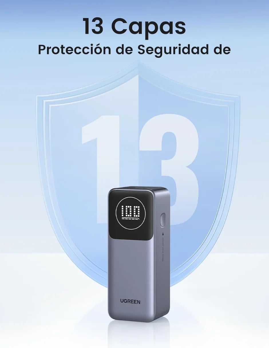 Nexode Ugreen Power Bank 12,000mAh 100W with Digital Display Gray