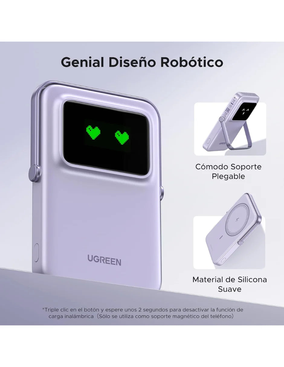 Ugreen MagSafe Mini Power Bank 5000mAh 20W with Purple Display