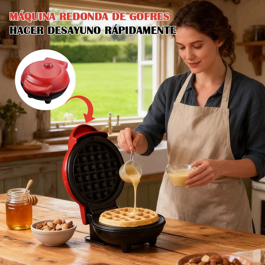 Mini Wafflera Eléctrica Circular