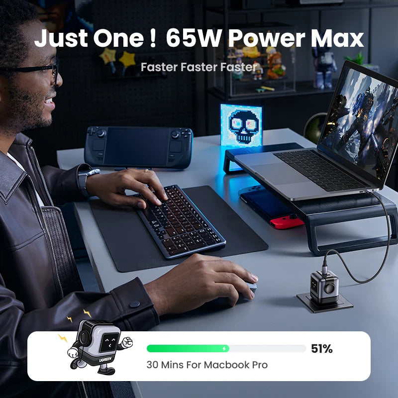 Cargador GaN 65W/30W UGREEN Robot