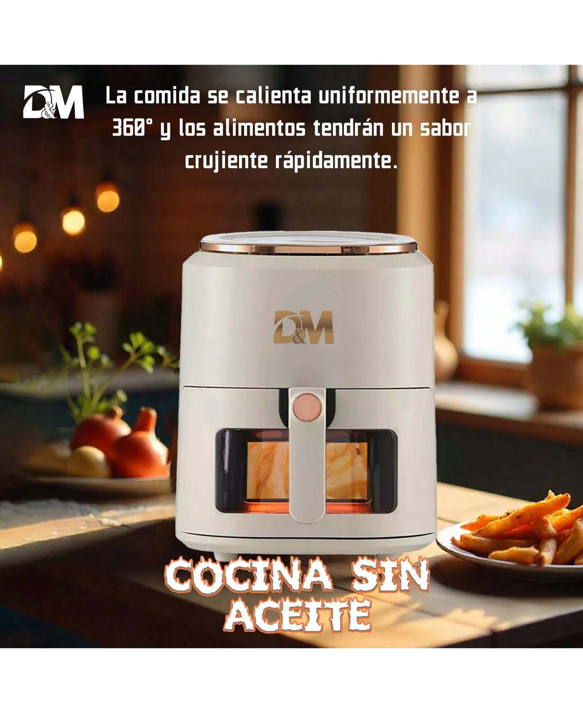 7.5L XXL Freidora de Aire con Ventana Visual