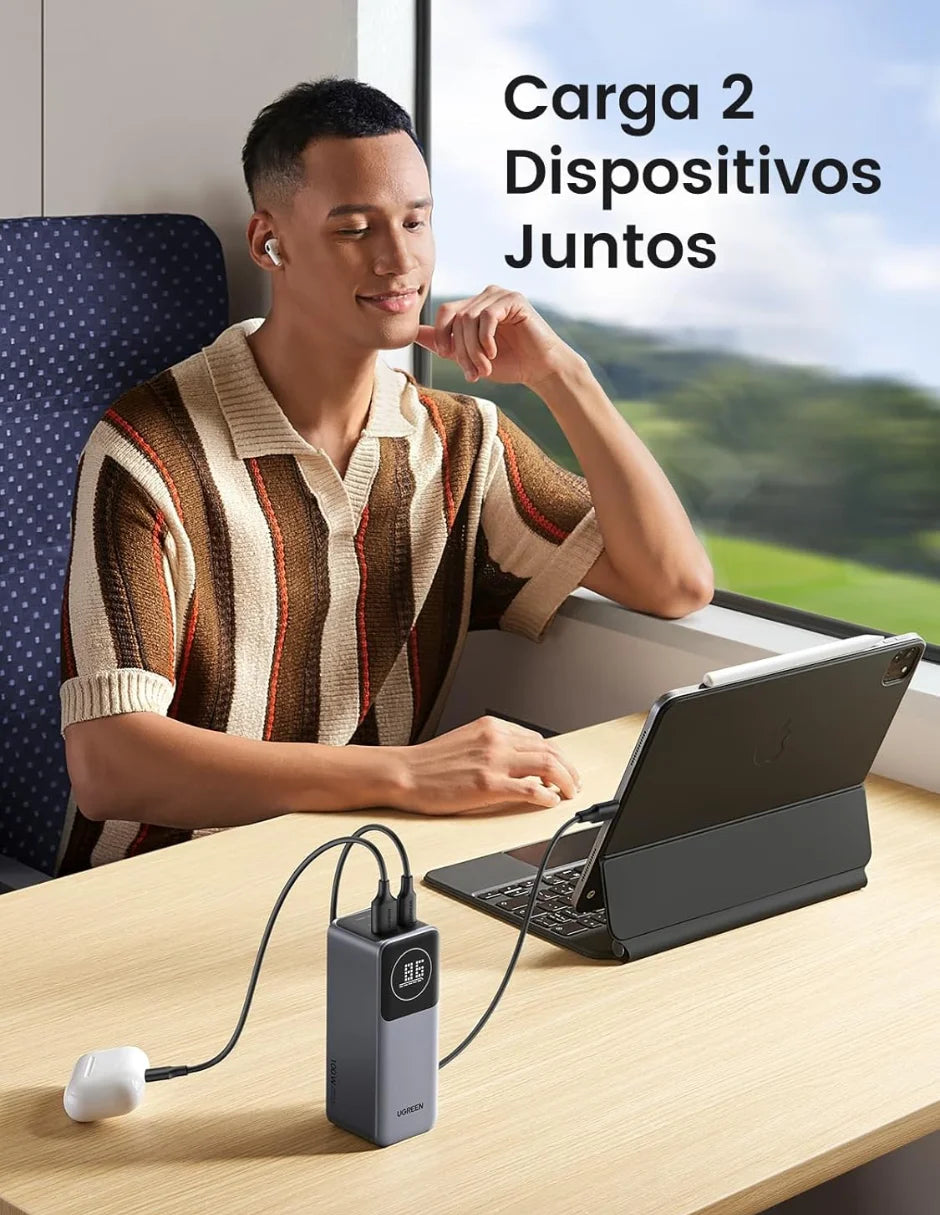 Nexode Ugreen Power Bank 12,000mAh 100W with Digital Display Gray