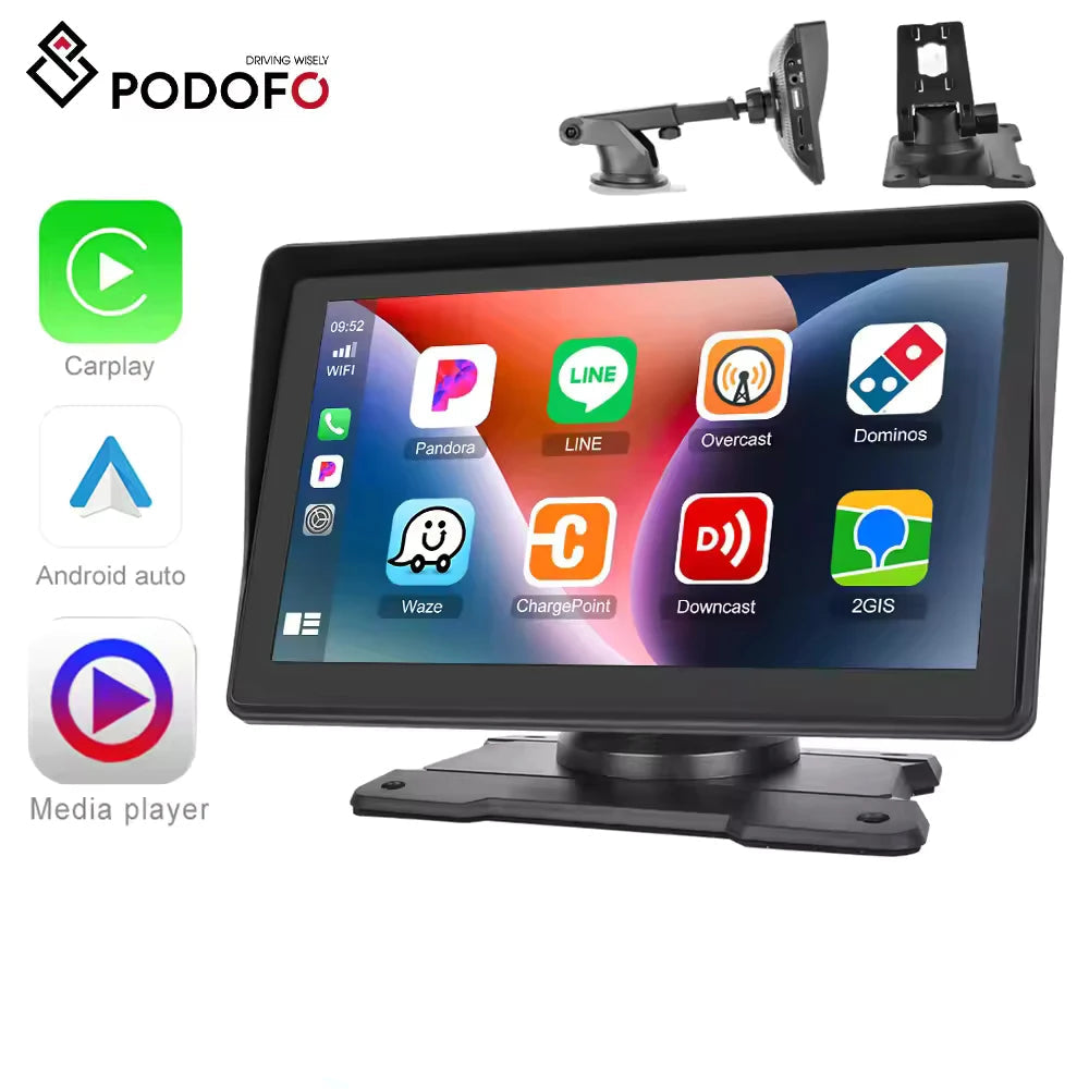 Pantalla Carplay & Android Auto 
Podofo 7''