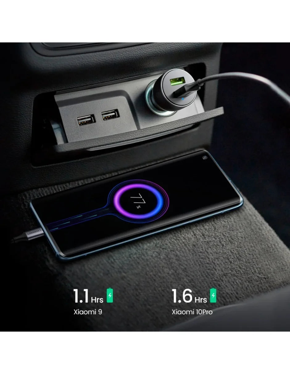 Ugreen 10144 36w Dual Usb-a Qc 3.0 Aluminum Car Charger