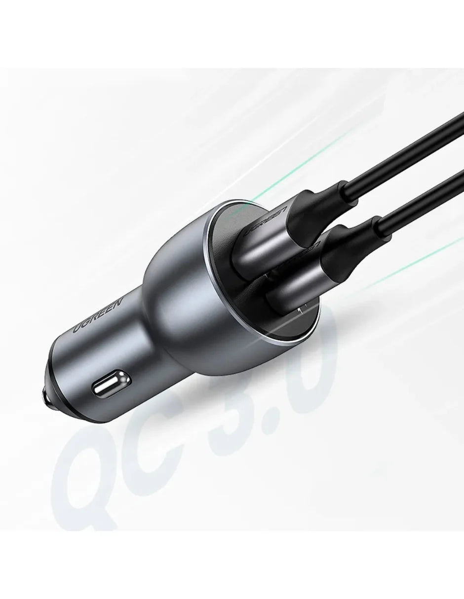 Ugreen 10144 36w Dual Usb-a Qc 3.0 Aluminum Car Charger