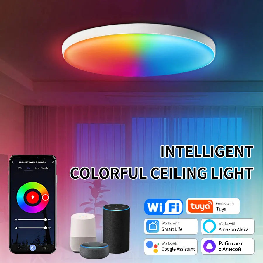 Tuya Smart WiFi Ceiling Light 24W 220V RGB Circular