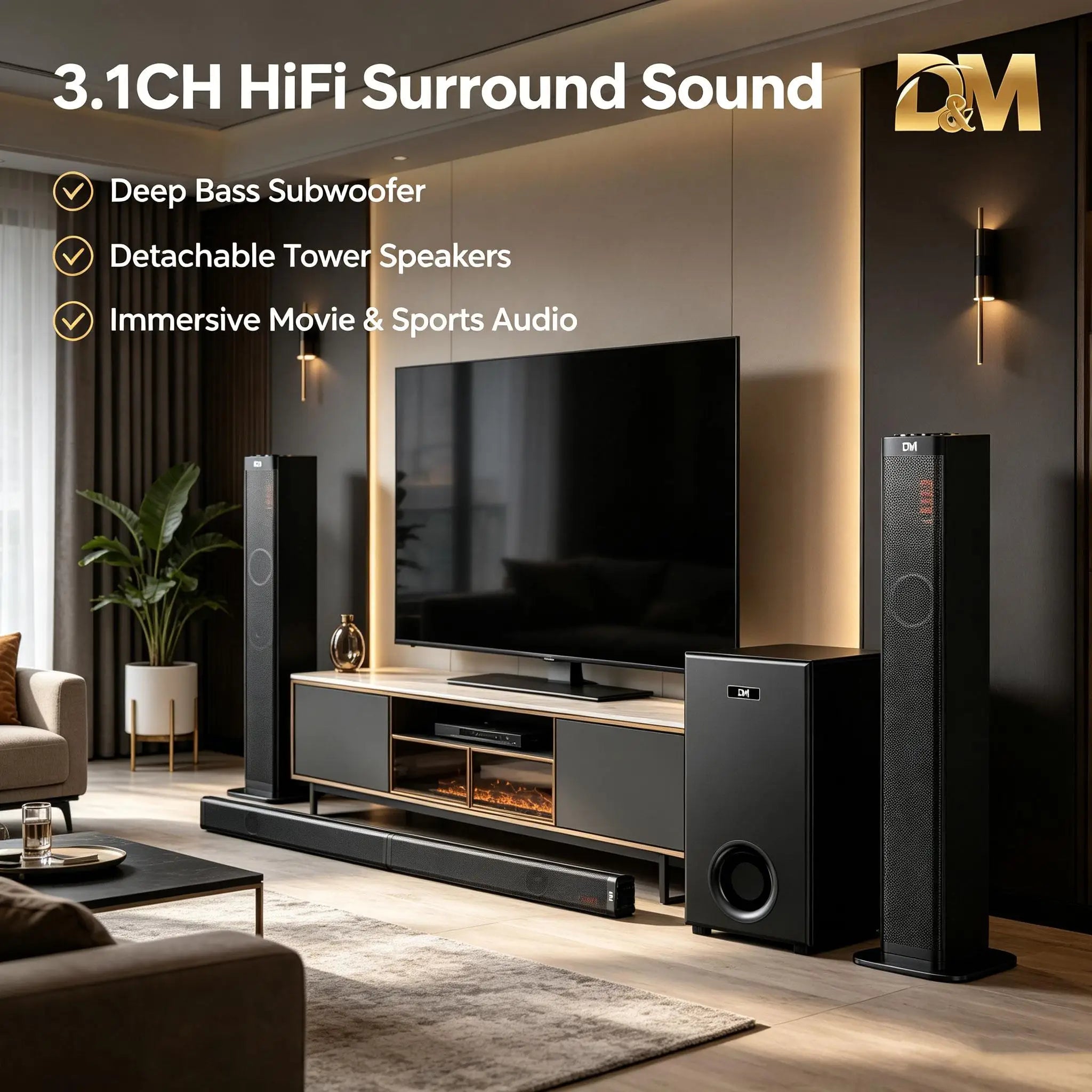 3.1 Barra de sonido con Subwoofer