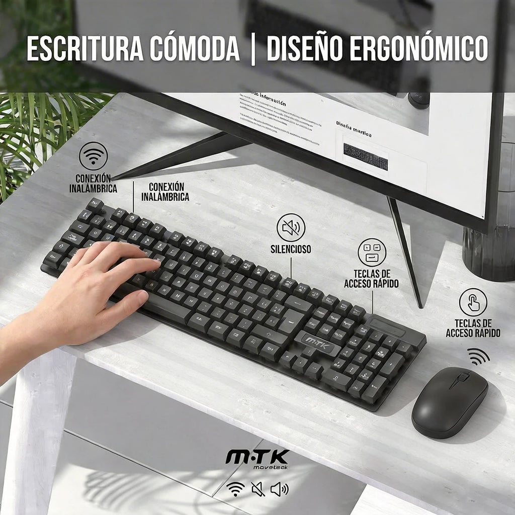 Mtk 2.4Ghz Wireless Teclado y Mouse Kit