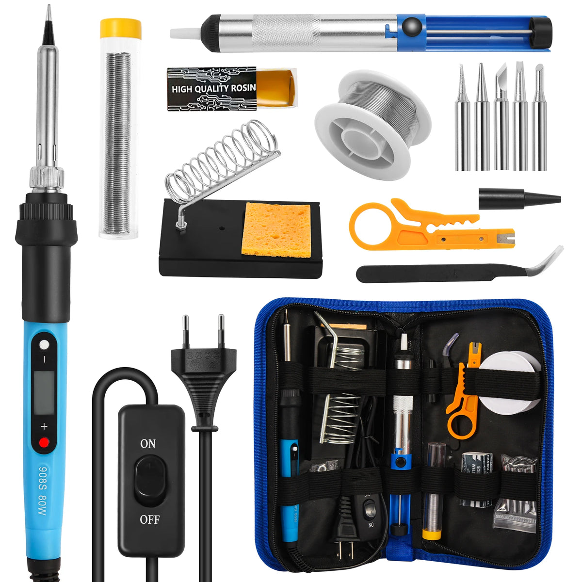 80W Electric Soldering Iron with LCD Display Kit