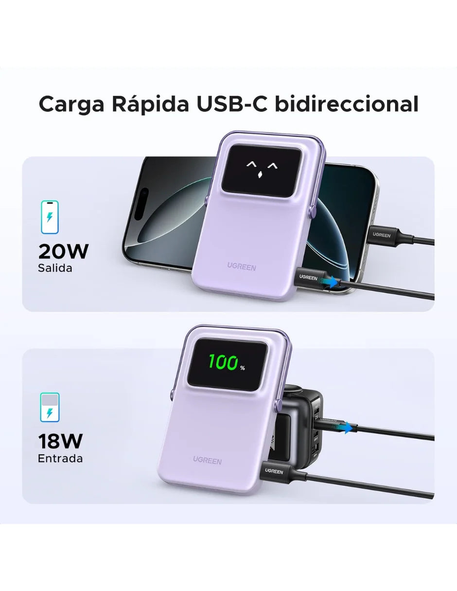 Ugreen MagSafe Mini Power Bank 5000mAh 20W with Purple Display
