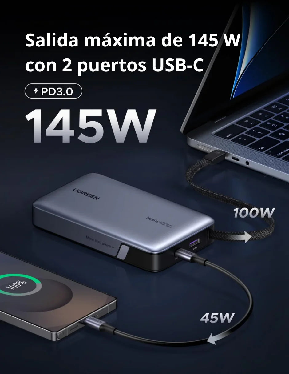 Power Bank Ugreen 145w 20000mah Nexode Cable Type C