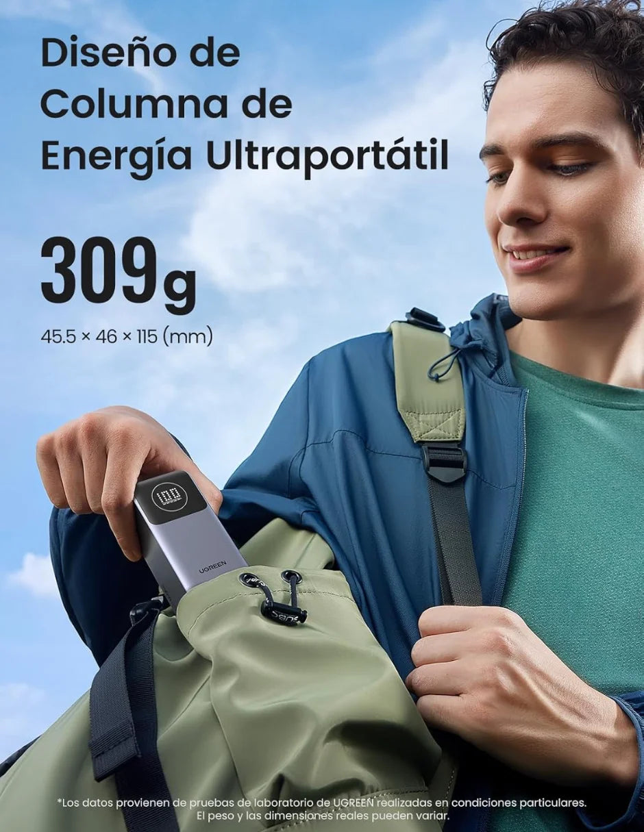 Nexode Ugreen Power Bank 12,000mAh 100W with Digital Display Gray