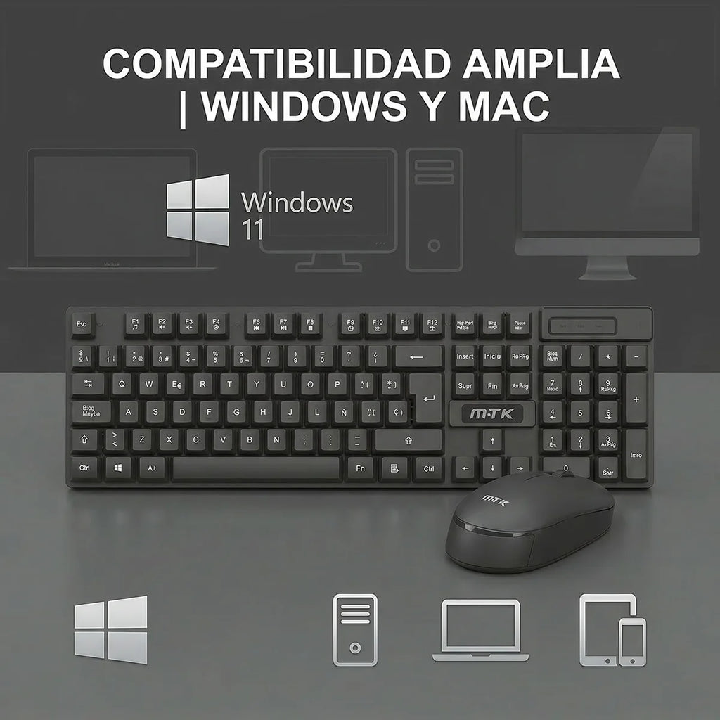Mtk 2.4Ghz Wireless Teclado y Mouse Kit