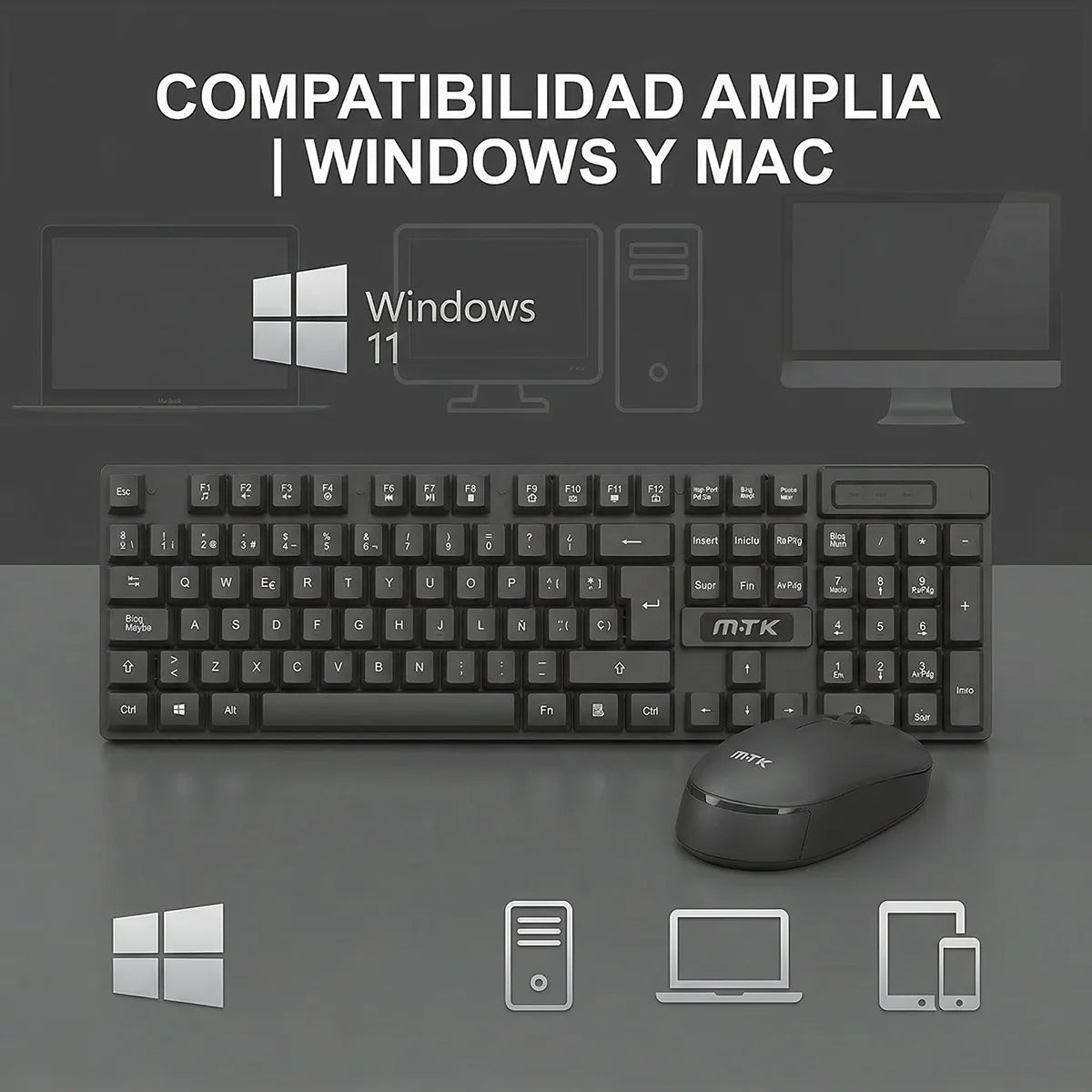Mtk 2.4Ghz Wireless Teclado y Mouse Kit