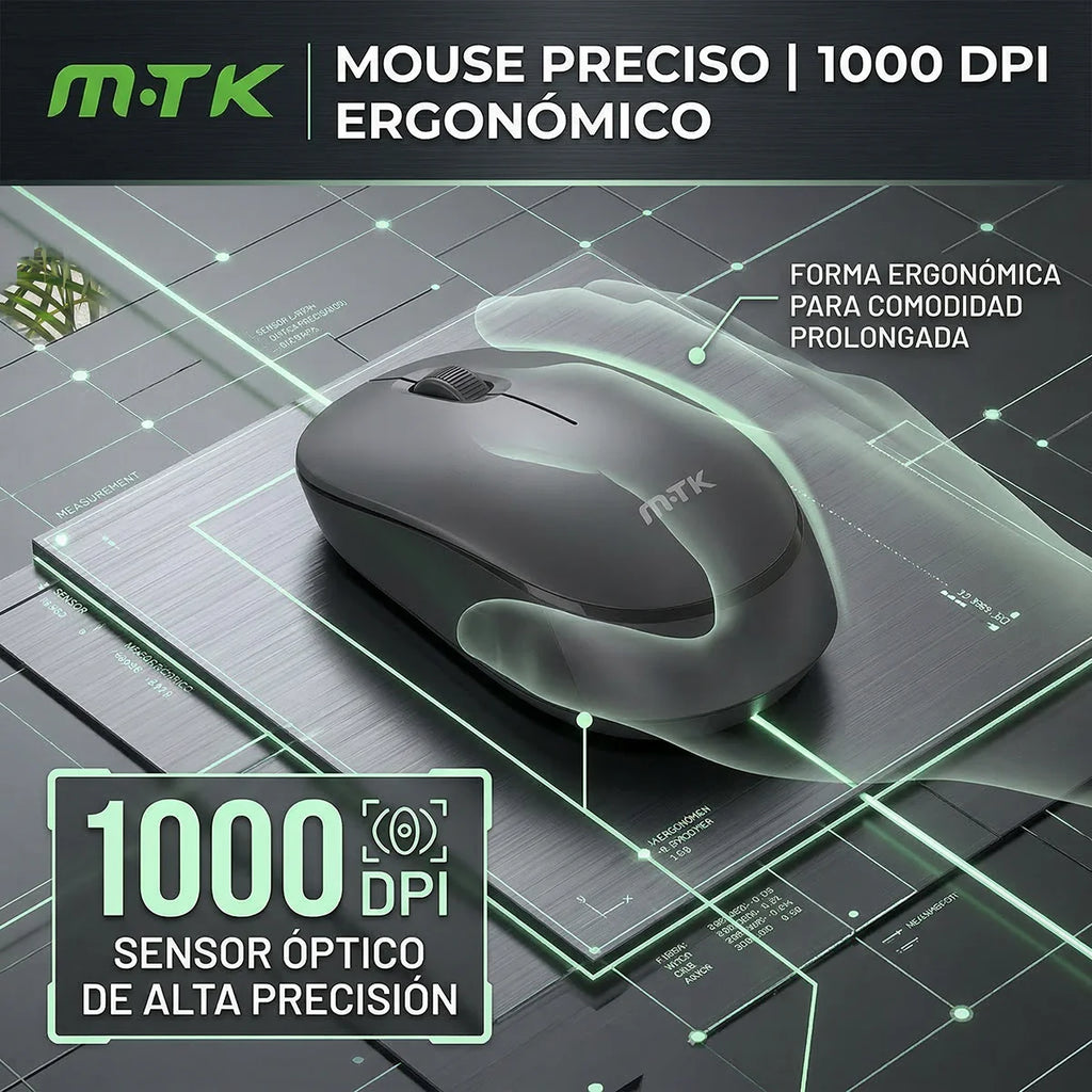 Mtk 2.4Ghz Wireless Teclado y Mouse Kit