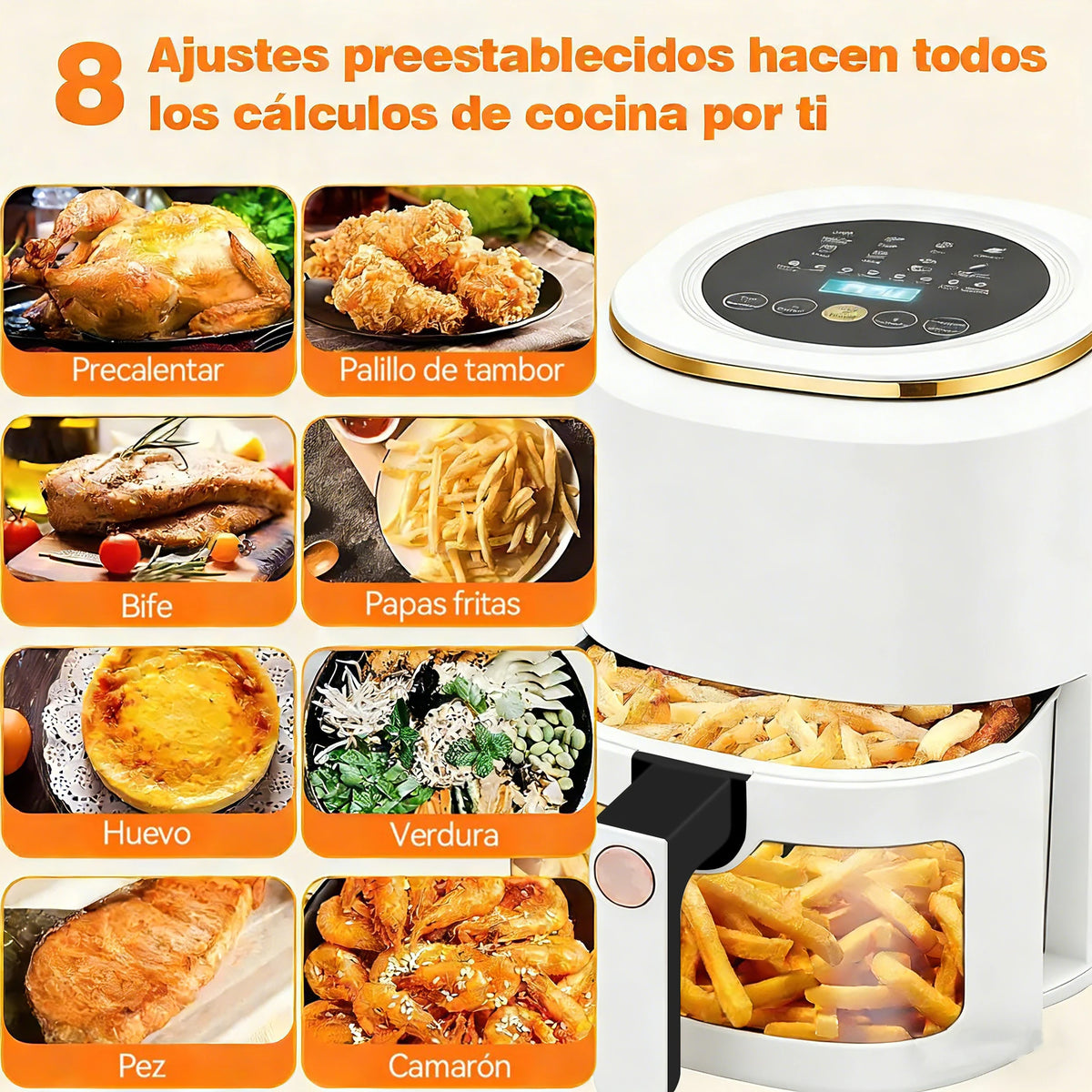 7.5L XXL Freidora de Aire con Ventana Visual