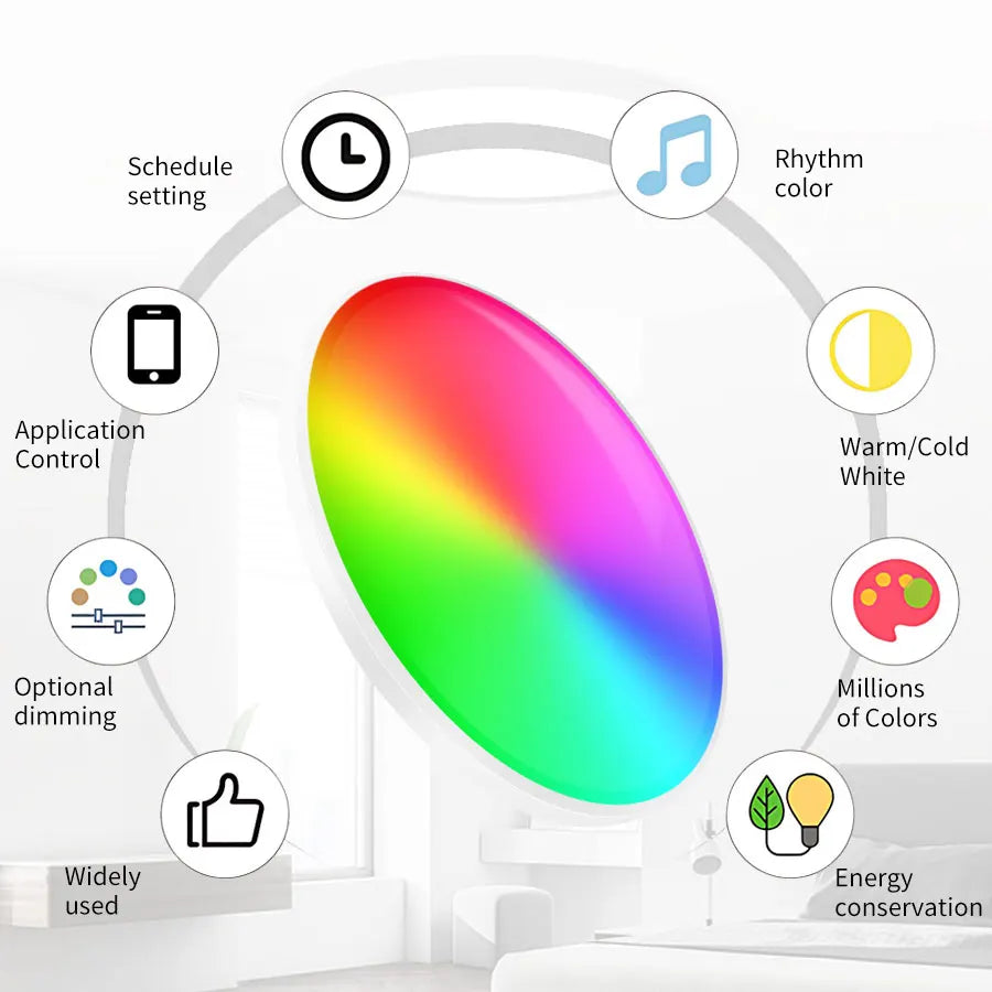Tuya Smart WiFi Ceiling Light 24W 220V RGB Circular
