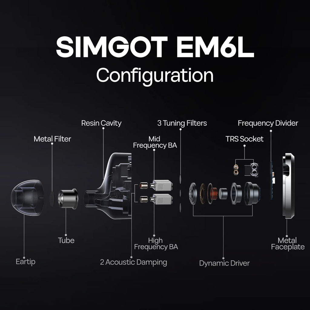 Audífonos SIMGOT EM6L 1DD + 4BA
