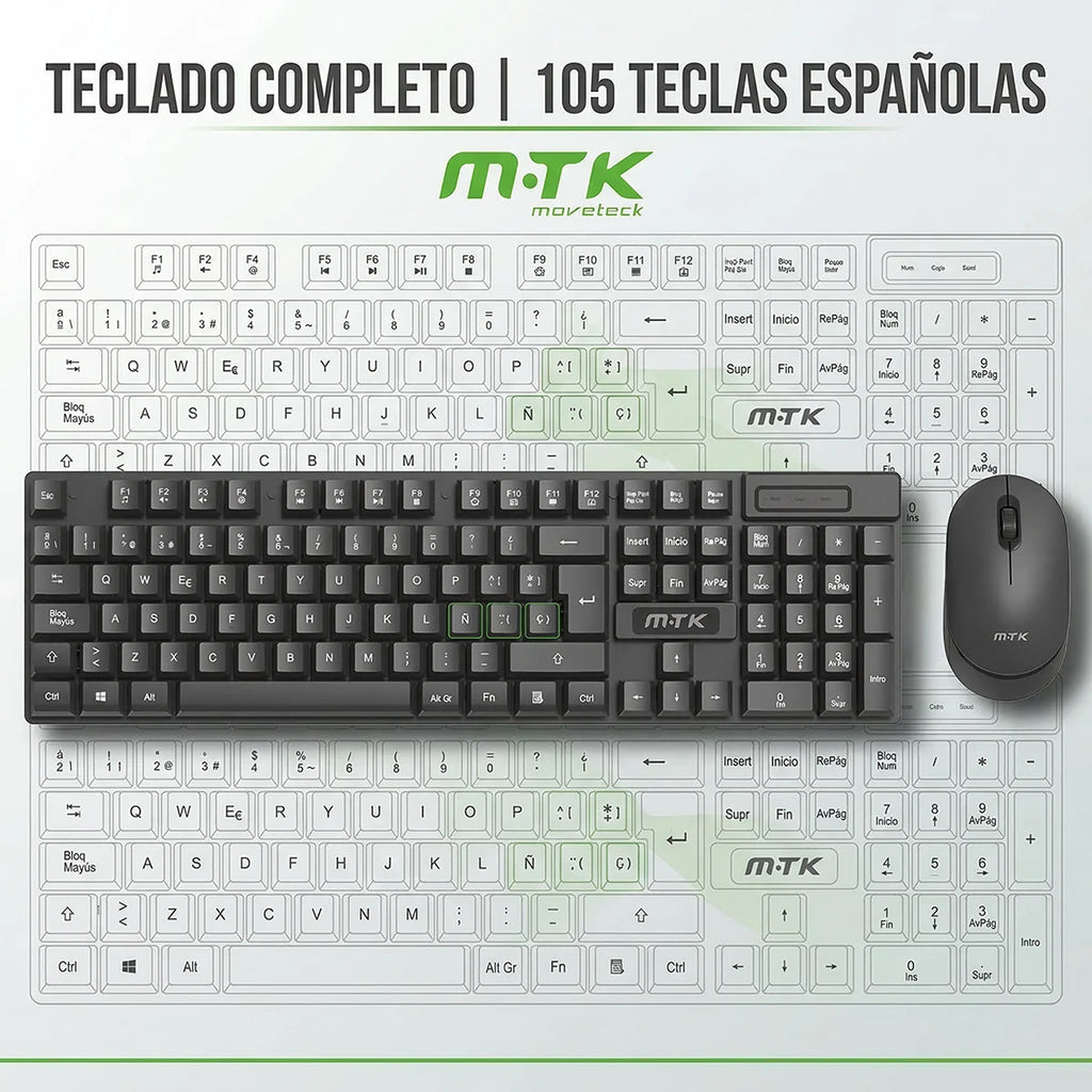Mtk 2.4Ghz Wireless Teclado y Mouse Kit