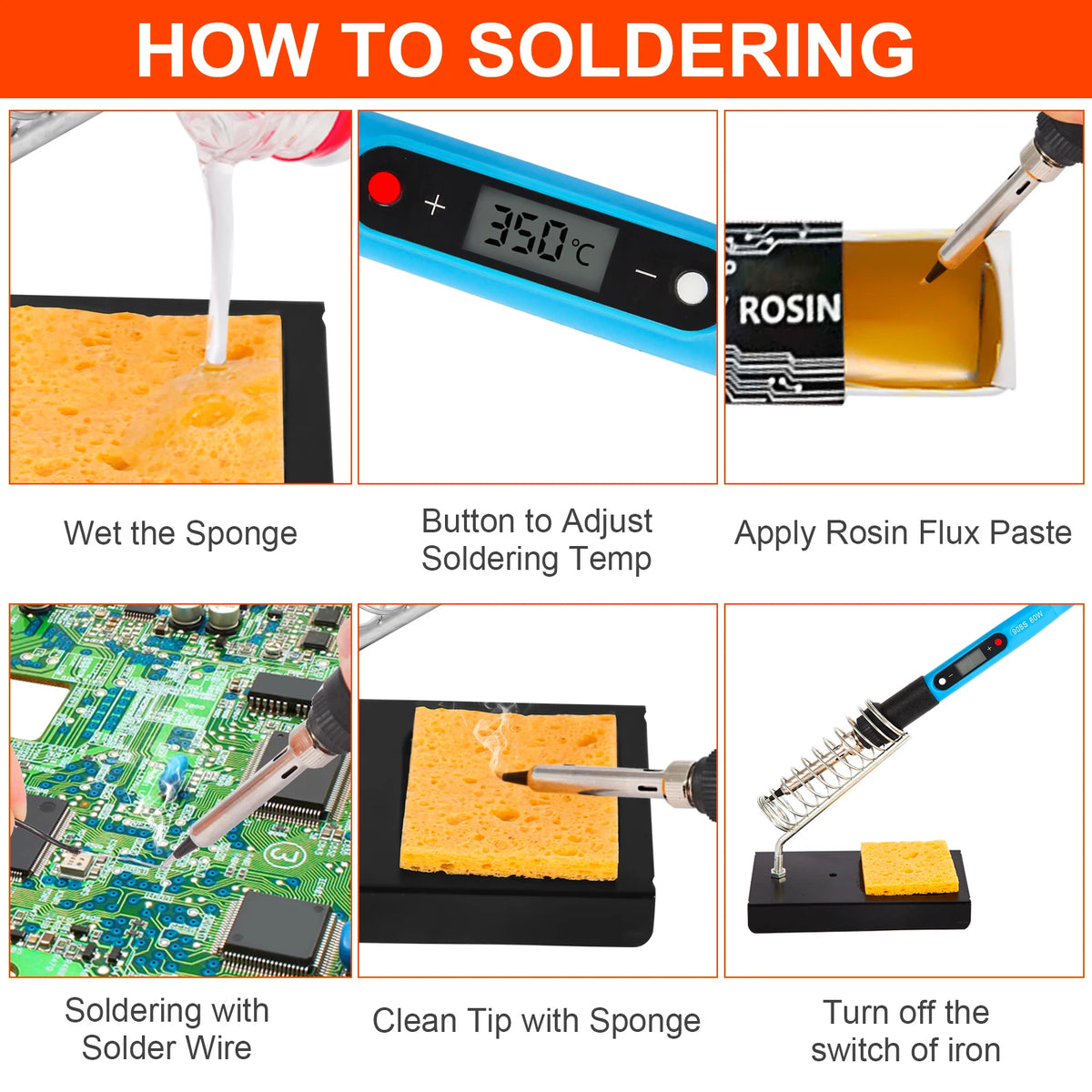 80W Electric Soldering Iron with LCD Display Kit