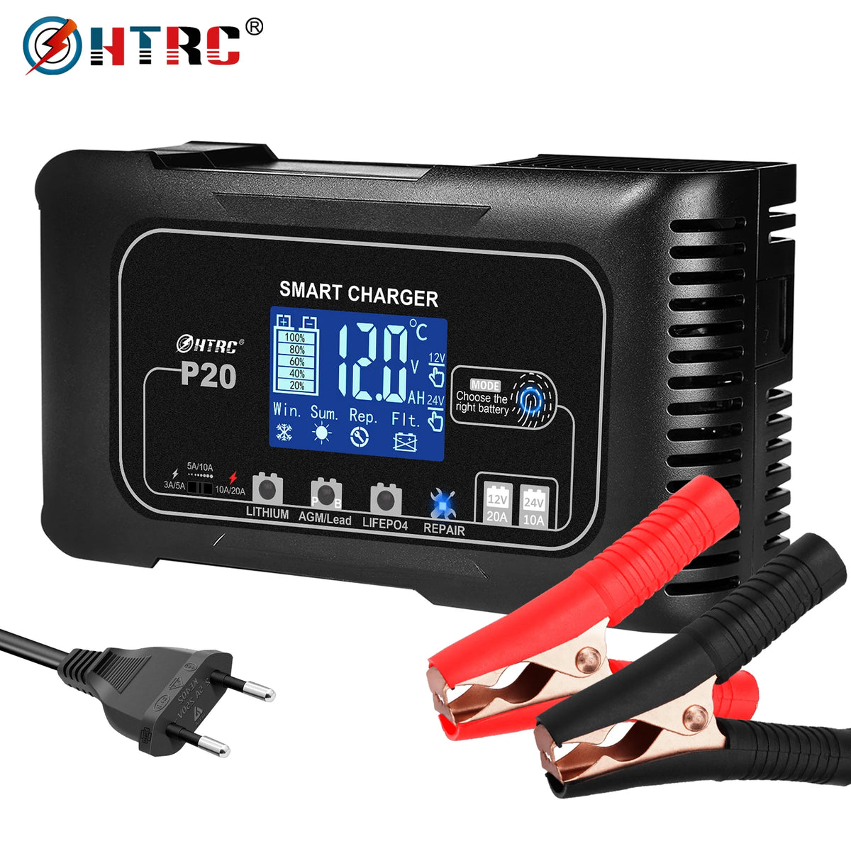 Cargador para Batería de Auto HTRC 12v