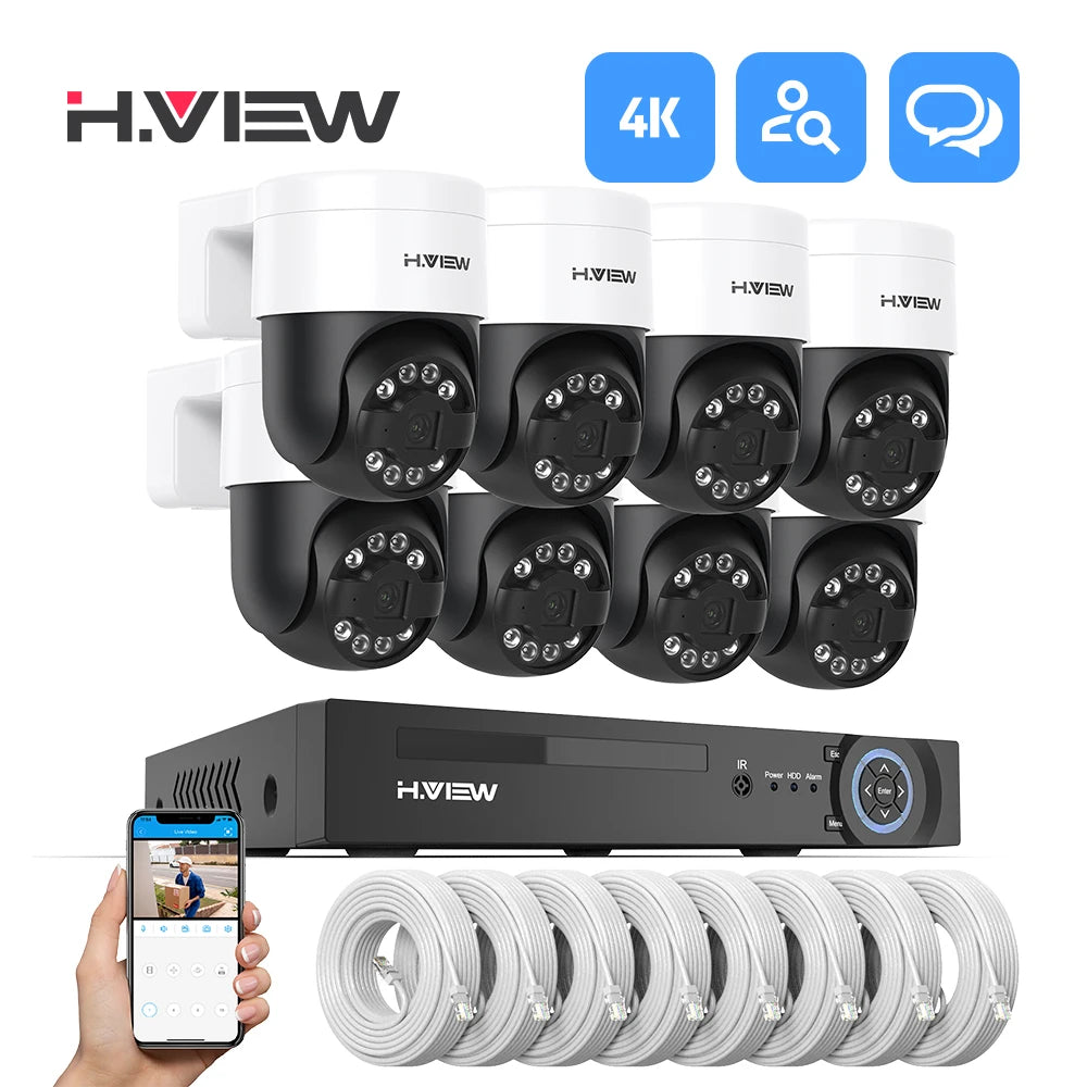 Sistema CCTV PoE con Detección Humana y PTZ H.VIEW
