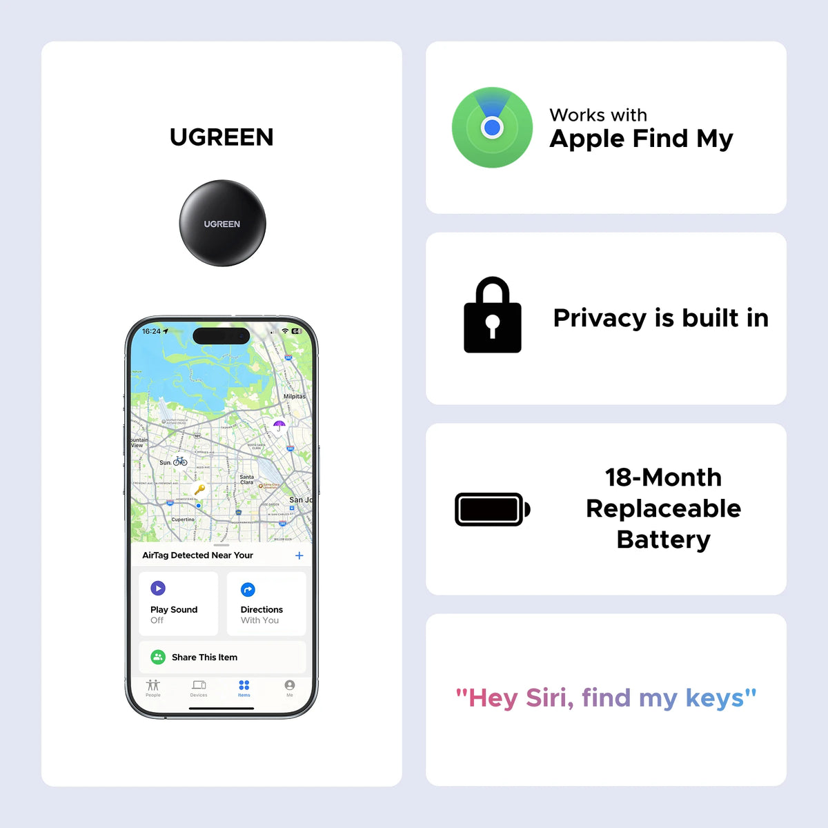 UGREEN Bluetooth Tracker with Apple Find My