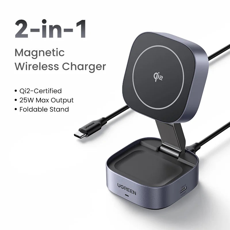 UGREEN Qi2 15W Soporte Cargador Inalámbrico Magnético