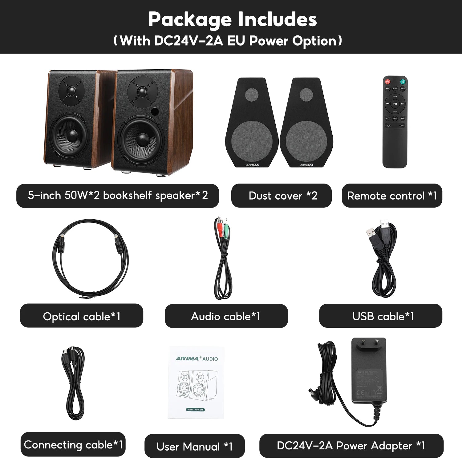 Home theater AIYIMA S700 Active Bookshelf Speakers