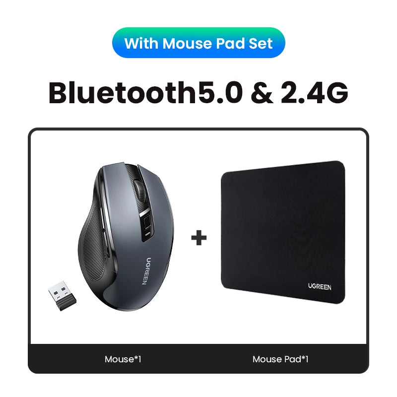 UGREEN Wireless Mouse Bluetooth5.0 Mouse Ergonomic