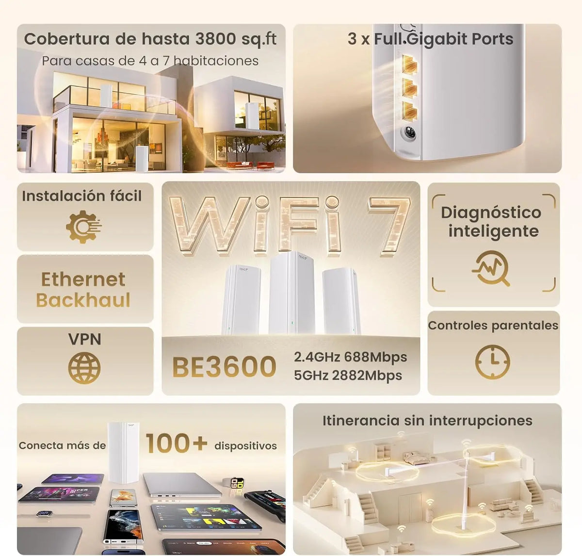 Sistema Tenda ME3 Pro BE3600 WiFi 7 Mesh