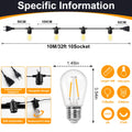 S14 E27 220V Outdoor LED String Lights