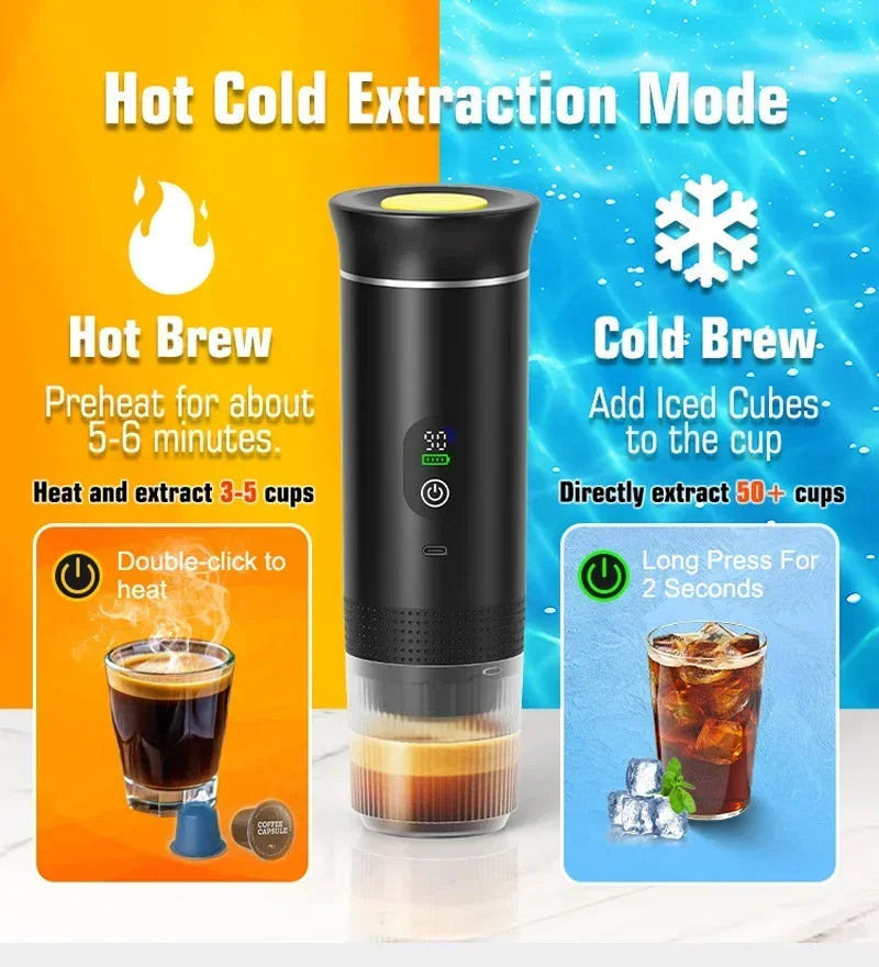 DENOKIN™ Cafetera Espresso Portátil 3‑en‑1