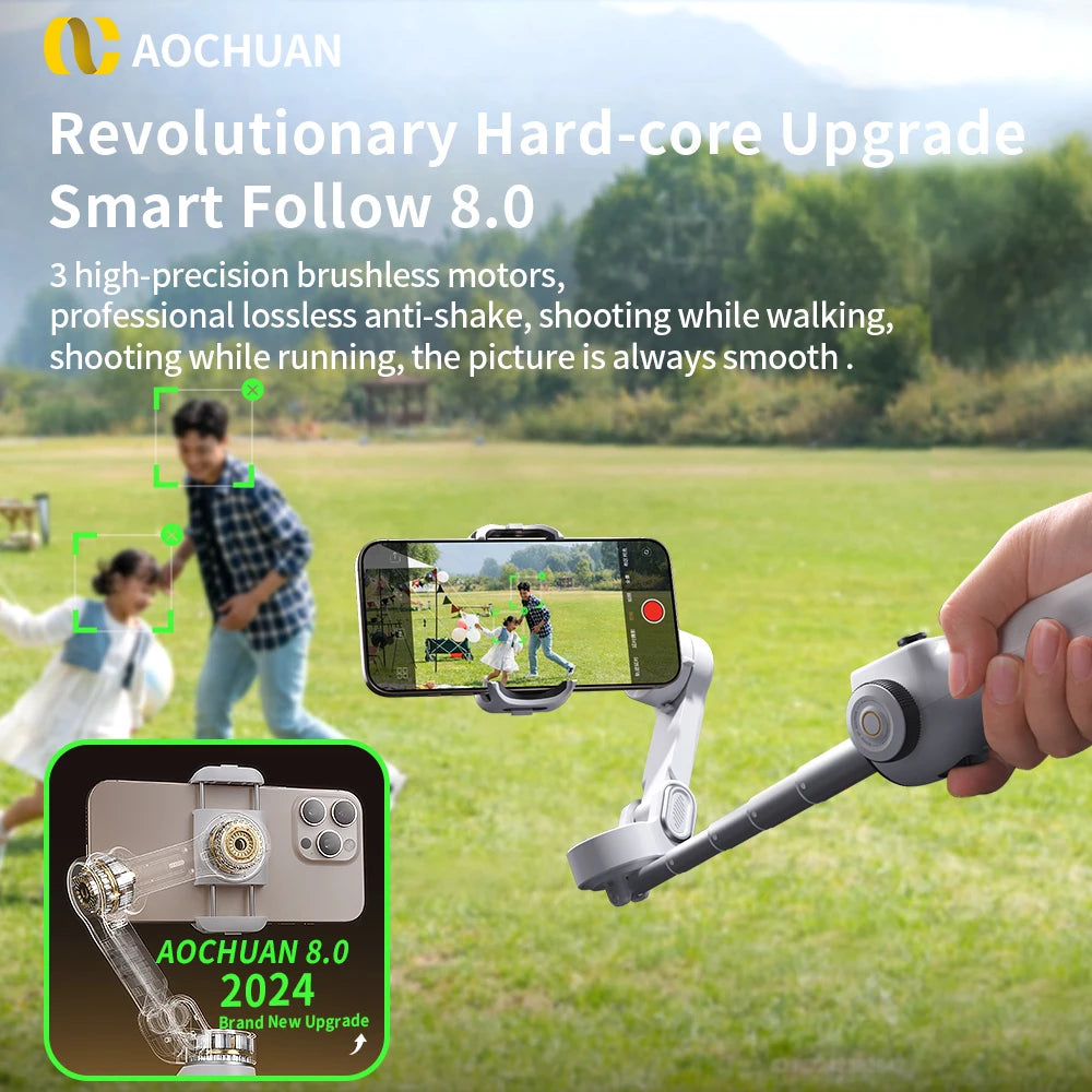 Estabilizador Gimbal AOCHUAN Smart V8 3 Ejes con Trípode