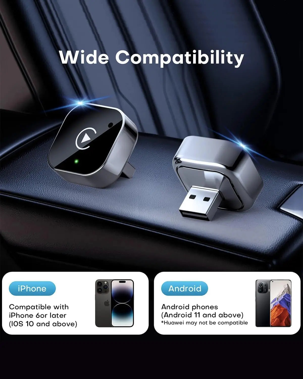 Adaptador Wireless CarPlay & Android Auto