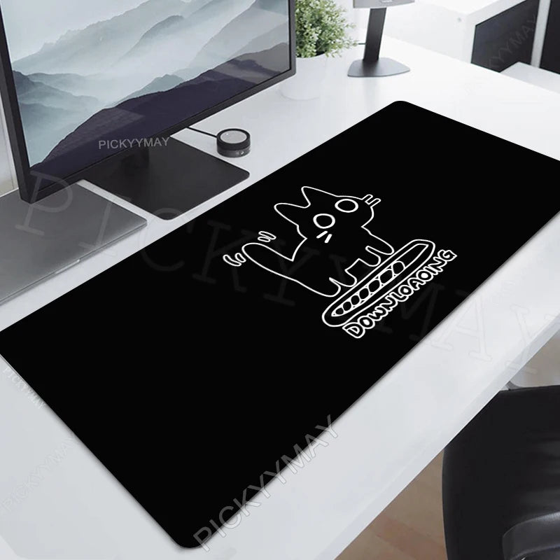 Gaming Mousepads Mousepad Black Cat Large Mouse Mat Office Desk Pads Non-Slip Rubber Gamer Mouse Pad Big Keyboard Mats