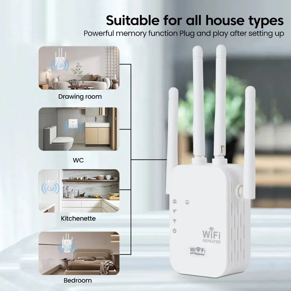 Repetidor WiFi WALRAM 300Mbps 2.4G con 4 Antenas