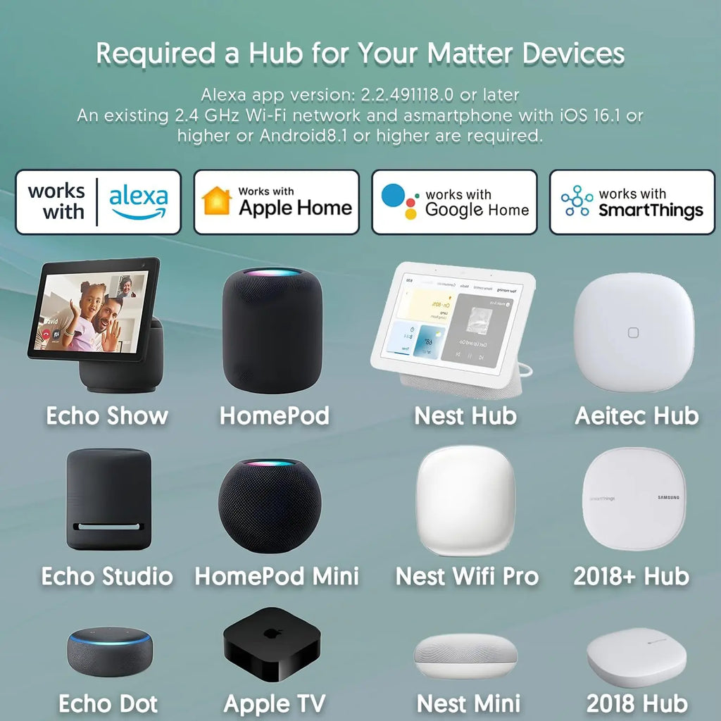 Matter Smart Socket US Plug Alexa Voice Control