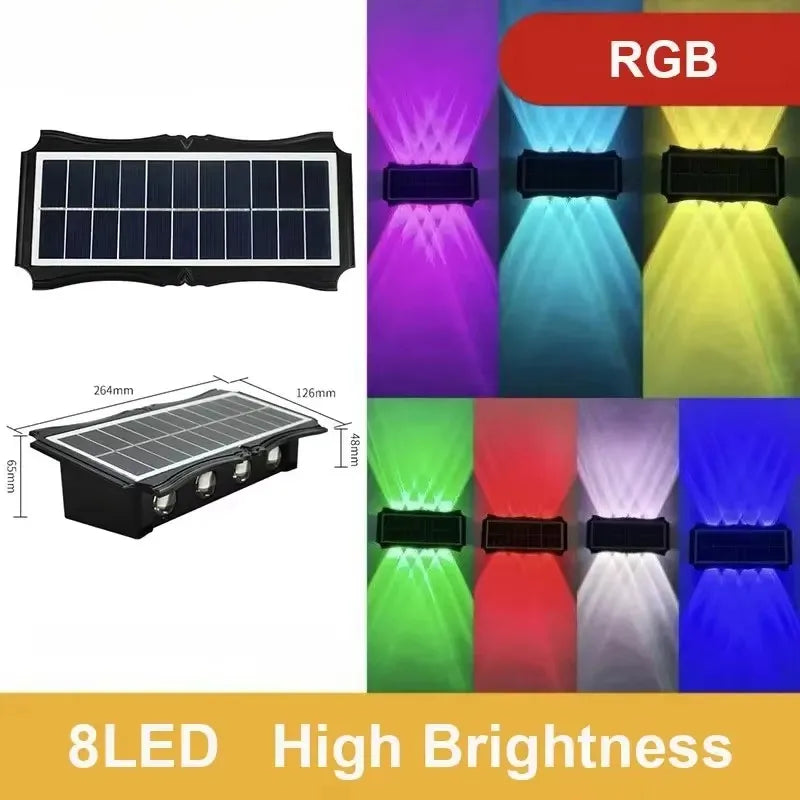 Lámpara Solar de Pared para Exteriores con Luz LED