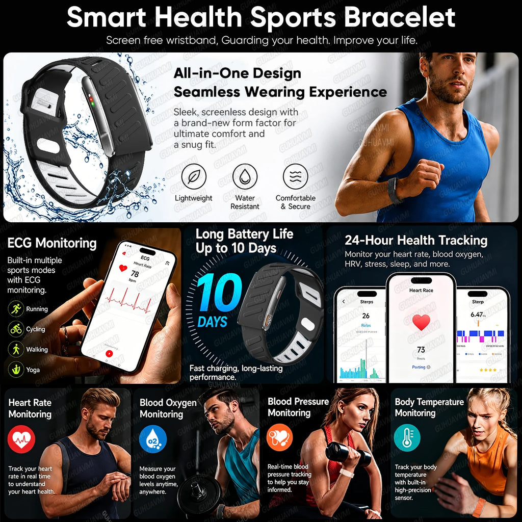 Smart Band Fitness Tracker ECG+PPG Sports