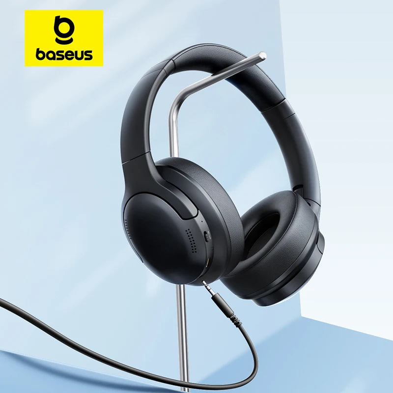 Baseus BH1 Lite Wireless Audífonos Bluetooth 6.0 ENC Clear Call Headsets Super Bass Hit Earphones 80H Playtime Over Ear Headset