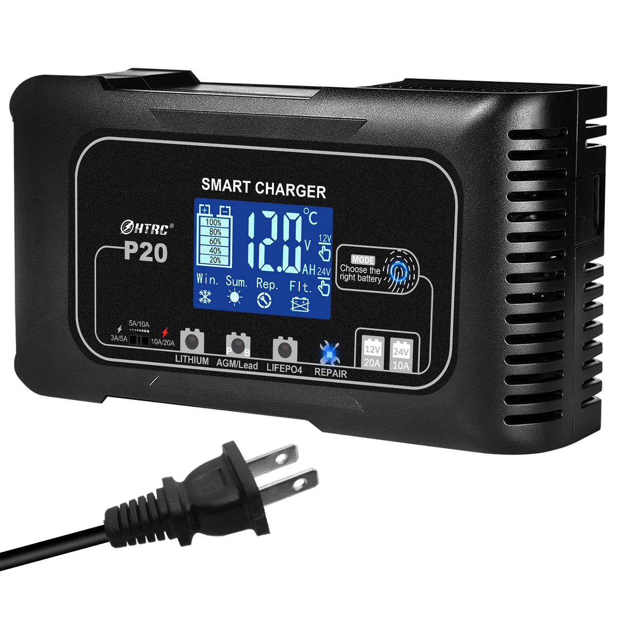 Cargador para Batería de Auto HTRC 12v