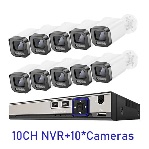 Gadinan Kit Cámara de Seguridad 5MP POE con Audio Bidireccional y NVR 4K