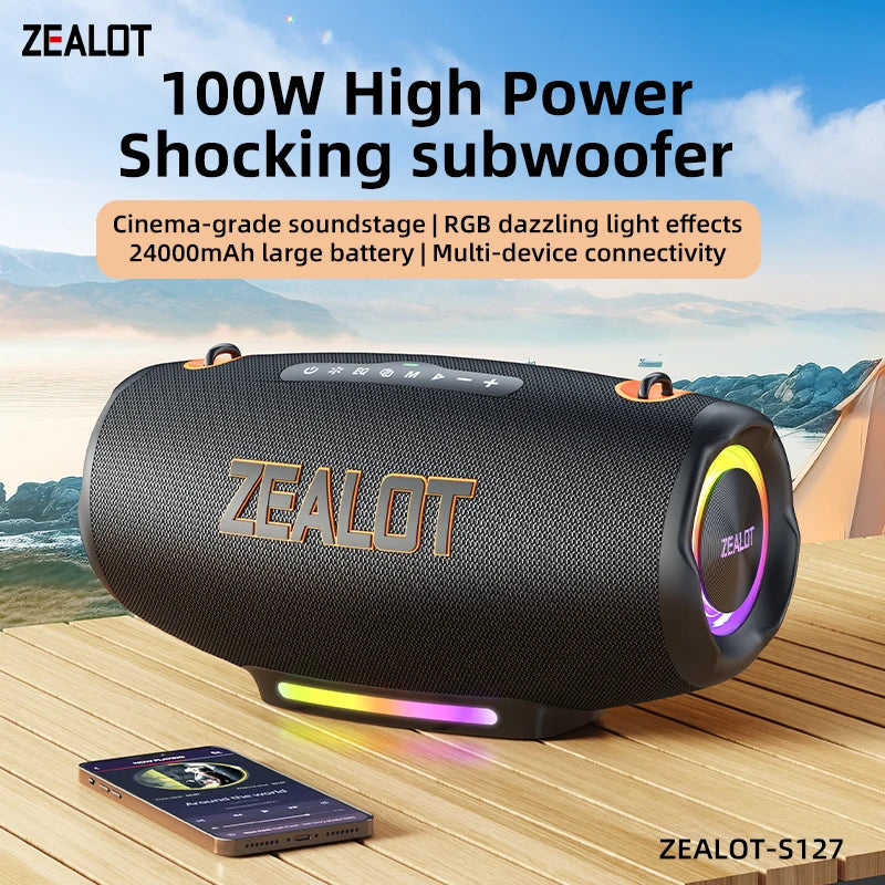 Bocina ZEALOT S127100W Powerful subwoofer Portable