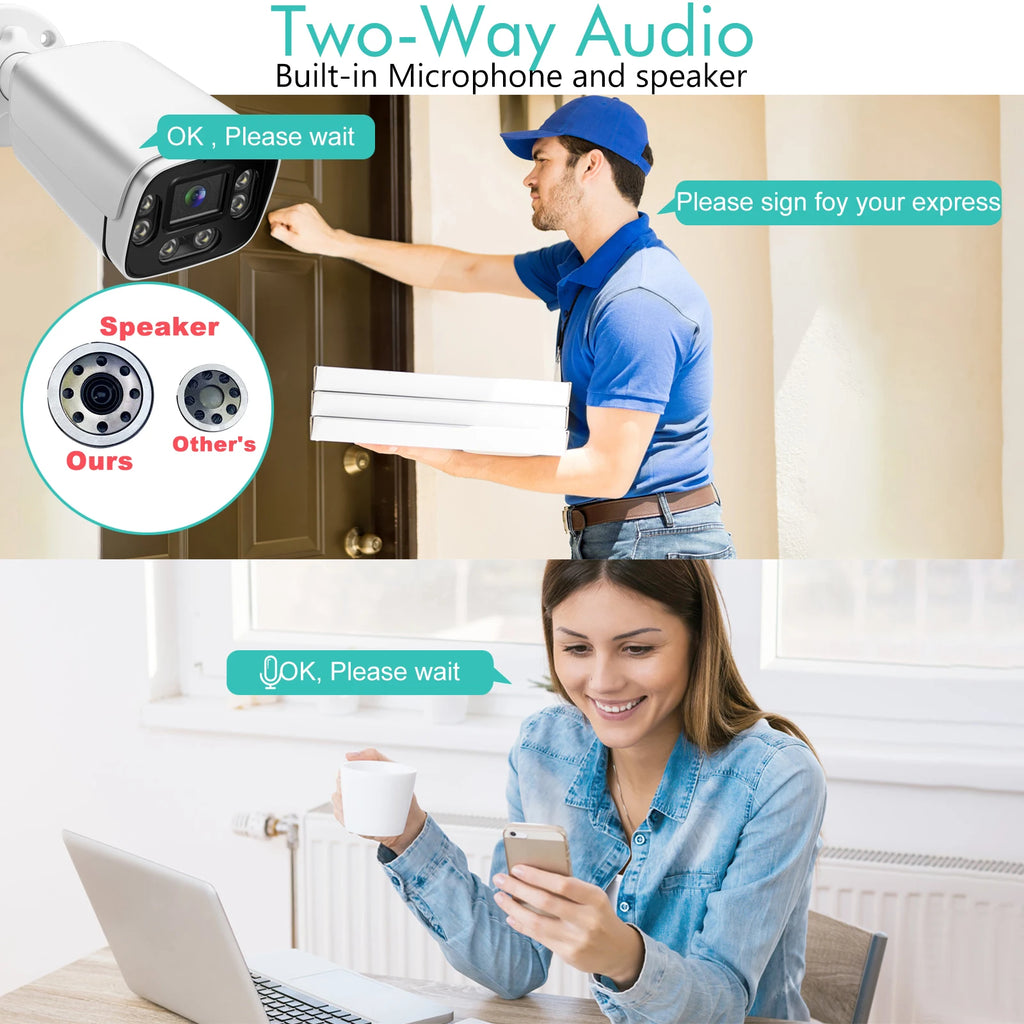 Gadinan Sistema de Cámaras de Seguridad 8MP PoE con Audio Bidireccional
