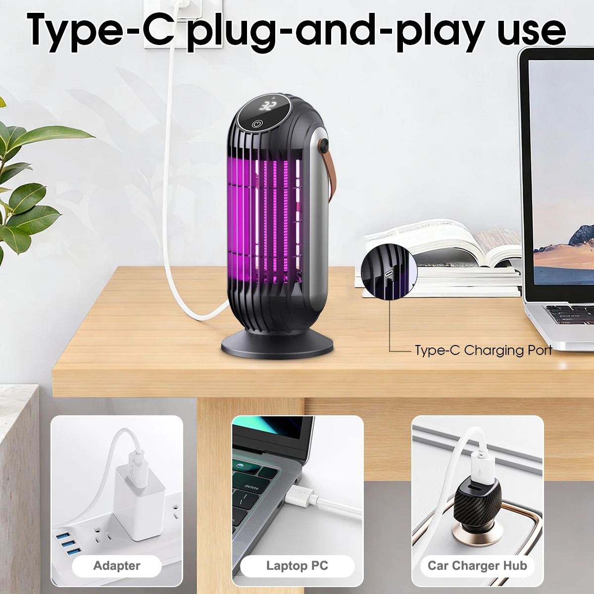 Lámpara mata mosquitos USB Rechargeable
