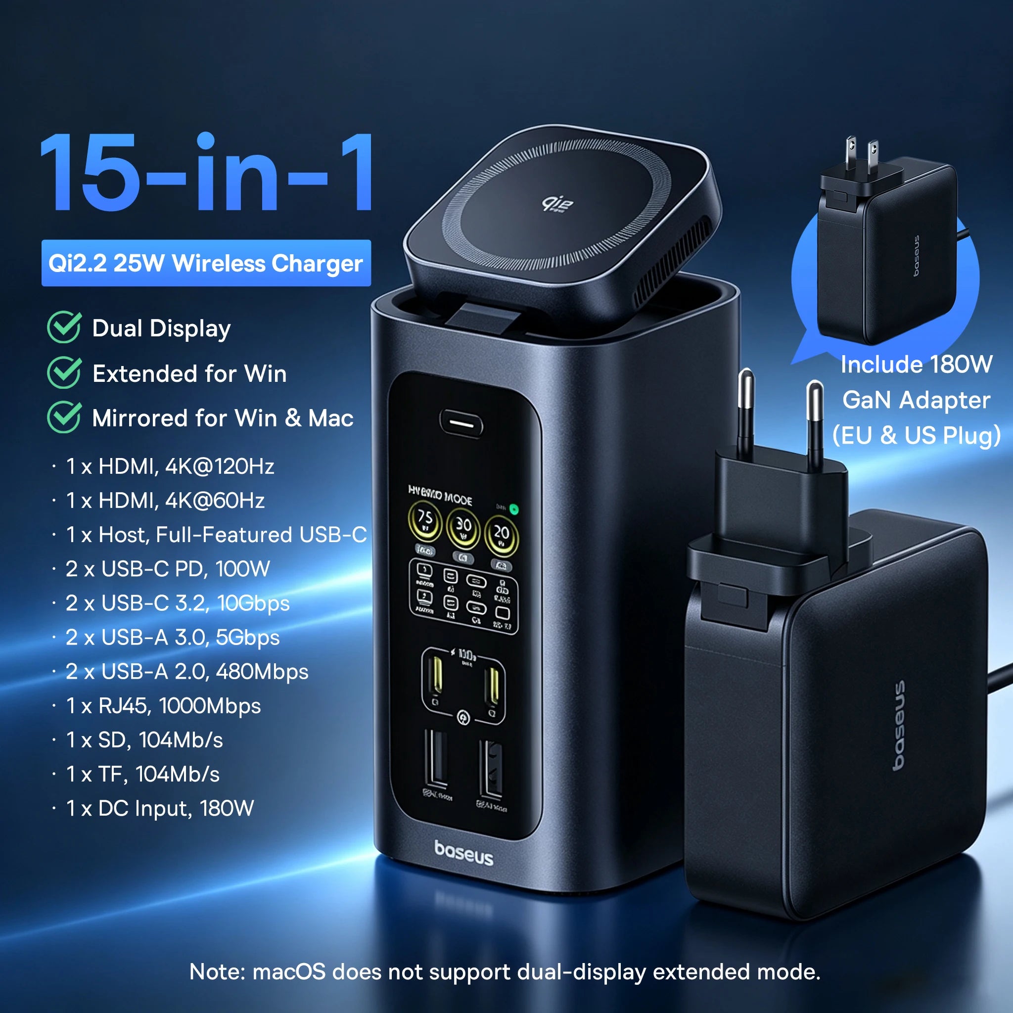 Docking Station Baseus 15-in-1 160W