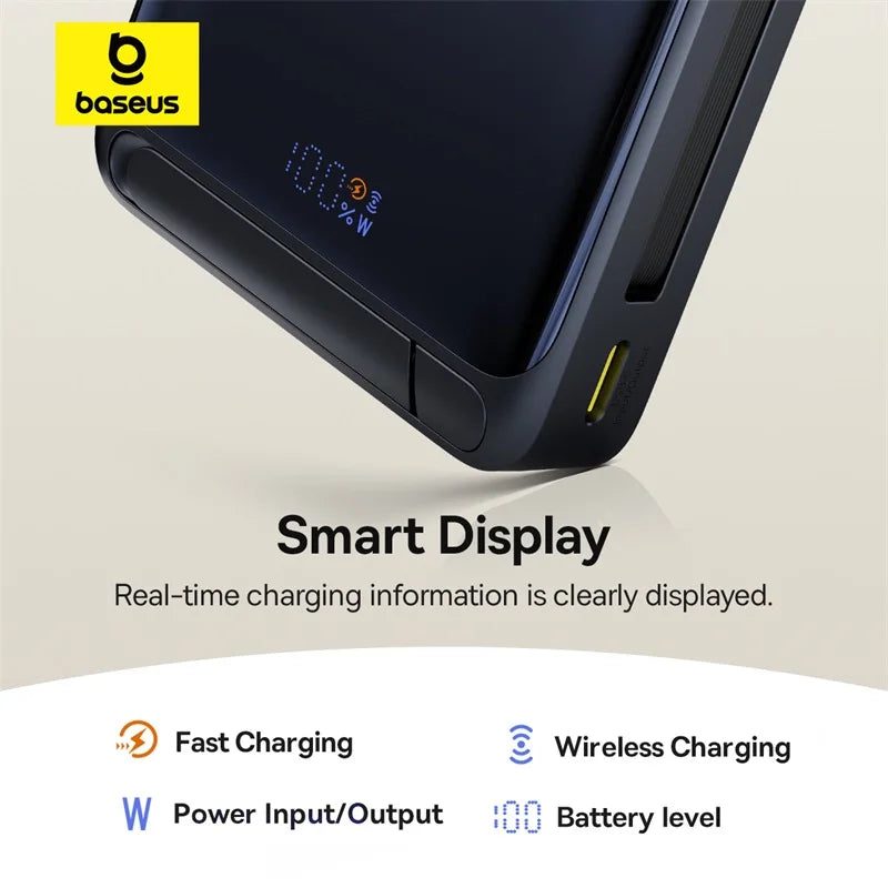 Baseus Nomos Qi2 45W Power Bank 10000mAh con Soporte